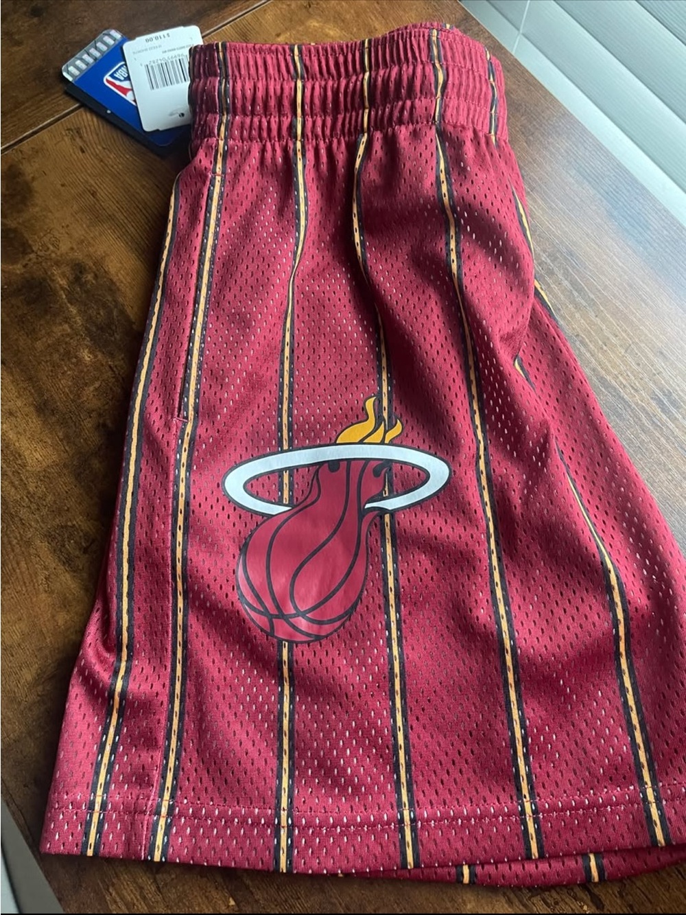 Eric Emanuel Miami Heat Red Striped Athletic Shorts
